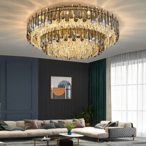 Otel salon oturma odası tavan kristalli avize imalatı - Görsel 5