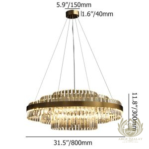 Salon Otel Villa Oda İçin Modern Kademeli Kristal LED Avize Gold Sarkıt Avize