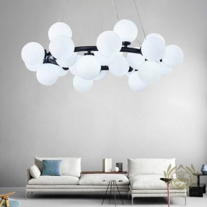 Beyaz Glob Camlı Modern Avize imalatı modelleri (2)