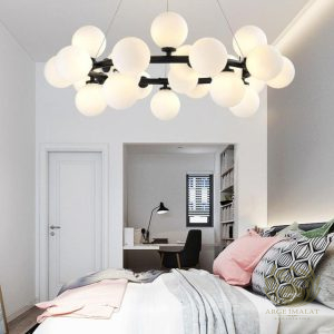 Beyaz Glob Camlı Modern Avize imalatı modelleri - Görsel 5