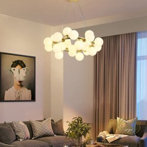 Beyaz Glob Camlı Modern Avize imalatı modelleri - Görsel 6