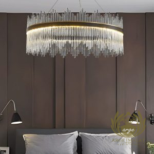 Cam Çubuk Avize Modeli İmalatı Otel Salon Şık Led Aydınlatma - Görsel 11
