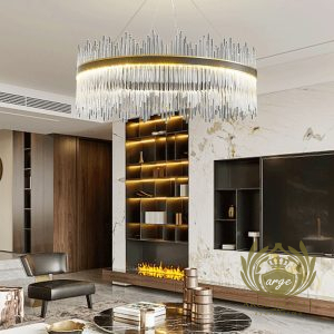 Cam Çubuk Avize Modeli İmalatı Otel Salon Şık Led Aydınlatma - Görsel 4