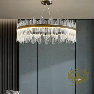 Cam Çubuk Avize Modeli İmalatı Otel Salon Şık Led Aydınlatma - Görsel 7
