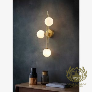 Cafe Aplik Modelleri - Camlı Gold Merdiven Çıta Duvar Aplik Aydınlatma - Görsel 7