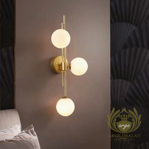 Cafe Aplik Modelleri - Camlı Gold Merdiven Çıta Duvar Aplik Aydınlatma - Görsel 6