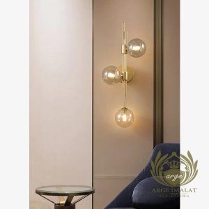 Cafe Aplik Modelleri - Camlı Gold Merdiven Çıta Duvar Aplik Aydınlatma - Görsel 5