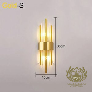 Kristal Aplik Modelleri Duvar Aydınlatma- Otel Cafe Salon Merdiven Aplik - Görsel 19