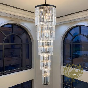 Villa İçin Lüks Kristal Galeri Boşluğu Avize