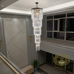 Villa İçin Lüks Kristal Galeri Boşluğu Avize
