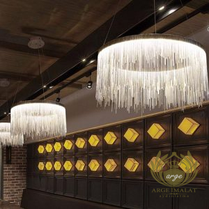 zincirli led avize modeli-Otel Villa Salon