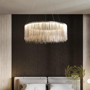 zincirli led avize modeli-Otel Villa Salon - Görsel 7