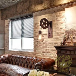 Makaralı Vintage Loft Duvar Apliği - Retro Aydınlatma Modeli - Görsel 12