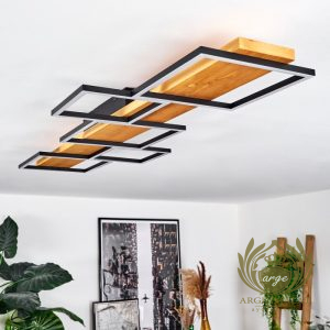 Modern LED Tavan Aydınlatma | Dikdörtgen Ahşap Detaylı Siyah Tavan Lambası Avize Aplik Dış Mekan Aydınlatma Modelleri İmalatı Modern LED Tavan Aydınlatma | Dikdörtgen Ahşap Detaylı Siyah Tavan Lambası - Görsel 5