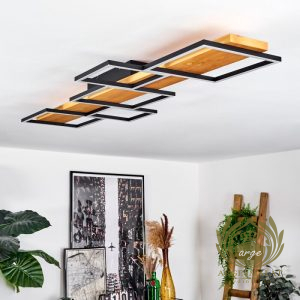 avize aplik imalatı modelleri Avize Aplik Modelleri İmalatı modern led tavan aydinlatma ahsap detayli siyah lamba.jpg 9