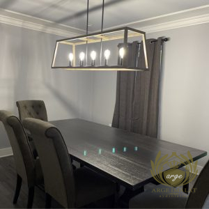 Modern Endüstriyel Siyah Gold Camlı Lineer Sarkıt Avize | Yemek Masası & Mutfak Ada Üstü - Görsel 20