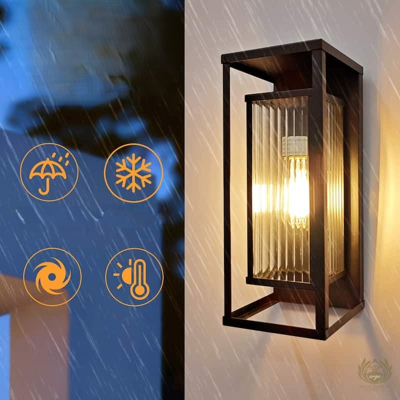 Şeffaf Oluklu Camlı Dış Mekan Duvar Lambası, Veranda/Teras/Garaj için Dış Mekan Aplik Avize Aplik Modelleri İmalatı Şeffaf Oluklu Camlı Dış Mekan Duvar Lambası, Veranda/Teras/Garaj için Dış Mekan Aplik - Görsel 10
