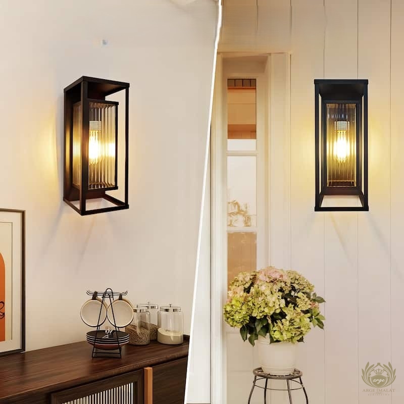 Şeffaf Oluklu Camlı Dış Mekan Duvar Lambası, Veranda/Teras/Garaj için Dış Mekan Aplik Avize Aplik Modelleri İmalatı Şeffaf Oluklu Camlı Dış Mekan Duvar Lambası, Veranda/Teras/Garaj için Dış Mekan Aplik - Görsel 8