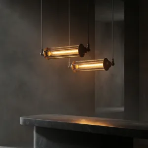 Endüstriyel Loft Silindir Kafes Sarkıt Avize – Rustik Metal Sarkıt Lamba (Kafe, Restoran, Mutfak Ada & Bar İçi)
