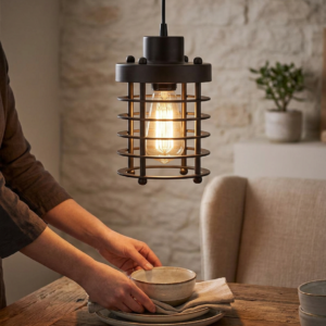 Endüstriyel Metal Sarkıt Avize - Cnc Kesim Kafesli Vintage Loft Aydınlatma Kafe Restoran Özel Mekan Avize İmalat