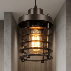 Endüstriyel Metal Sarkıt Avize - Cnc Kesim Kafesli Vintage Loft Aydınlatma Kafe Restoran Özel Mekan Avize İmalat