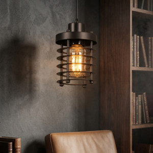 Endüstriyel Metal Sarkıt Avize - Cnc Kesim Kafesli Vintage Loft Aydınlatma Kafe Restoran Özel Mekan Avize İmalat