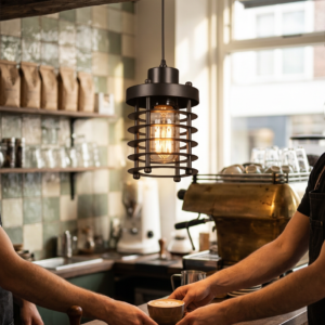 Endüstriyel Metal Sarkıt Avize - Cnc Kesim Kafesli Vintage Loft Aydınlatma Kafe Restoran Özel Mekan Avize İmalat - Görsel 12