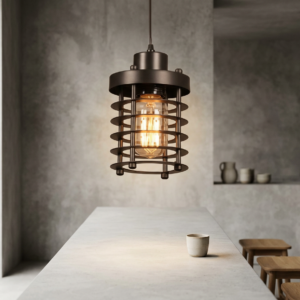 Endüstriyel Metal Sarkıt Avize - Cnc Kesim Kafesli Vintage Loft Aydınlatma Kafe Restoran Özel Mekan Avize İmalat - Görsel 9