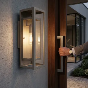 modern geometrik metal dis mekan duvar apligi seffaf camli rustik aydinlatma