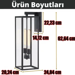 Siyah Metal Kasa Çift Duylu Camlı Uzun Dış Mekan Aplik - Villa Kapı Yanı, Veranda, Bahçe Duvarı ve Havuz Kenarı Dekoratif Duvar Aydınlatma Lambası İmalatı Avize Aplik Dış Mekan Aydınlatma Modelleri İmalatı Siyah Metal Kasa Çift Duylu Camlı Uzun Dış Mekan Aplik - Villa Kapı Yanı, Veranda, Bahçe Duvarı ve Havuz Kenarı Dekoratif Duvar Aydınlatma Lambası İmalatı - Görsel 11