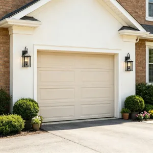 çift araç garajı tuğla kolon dış mekan aydınlatma
