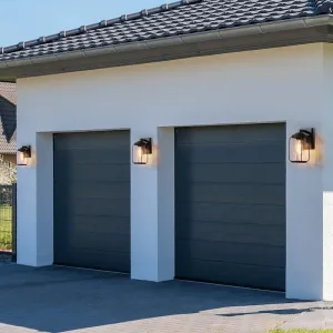E27 LED Ampul Uyumlu Şeffaf Camlı Dış Mekan Bahçe Duvar Apliği Yan Profil Kasa Yapısı