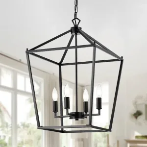 Elektrostatik Fırın Boyalı Metal Gövde Modern Salon ve Kafe Sarkıt Aydınlatma Genel Görünüm