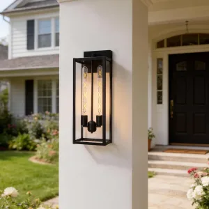 Modern Siyah Camlı Dış Mekan Villa Veranda Duvar Apliği İmalatı (modern siyah camlı dış mekan villa veranda duvar apliği) Detay Görseli 7