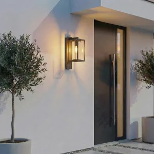 Siyah metal kasalı dış cephe aplik aydınlatması